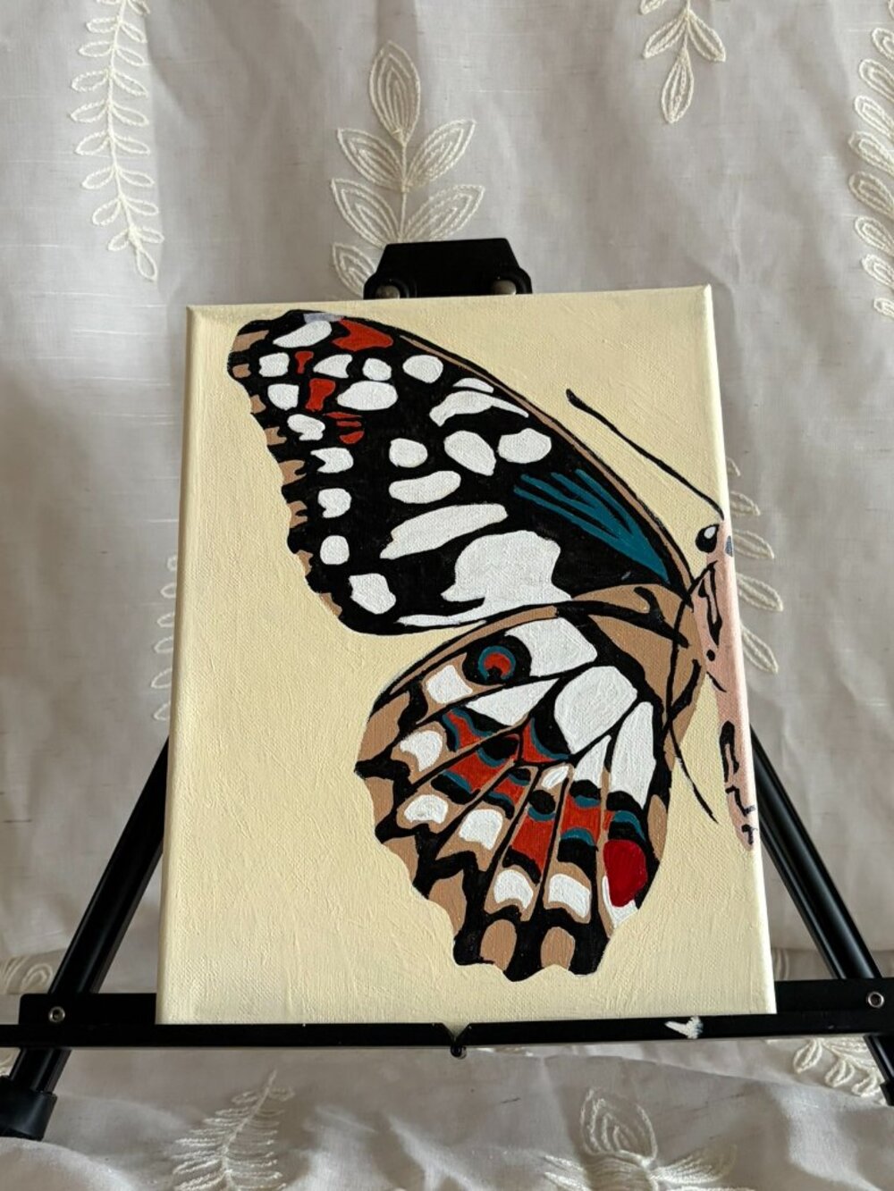 Hand Painted Swallowtail Butterfly Canvas 9x12